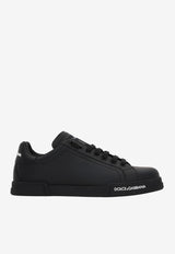 Dolce 
Gabbana Logo Low-Top Sneakers in Calfskin Black CS2213 AA335 8B956