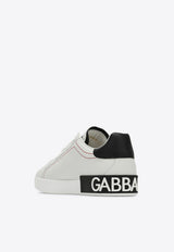 Dolce 
Gabbana Portofino Logo Patch Leather Sneakers White CS2216AH526/P_DOLCE-89697