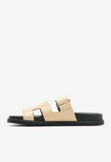 Hermès Chypre Sandals in Beige Argile Shiny Lizard Leather CSBASLLHER