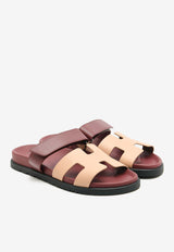 Hermès Chypre Sandals in Beige Perlino and Rouge H Calfskin CSBPRHCHER