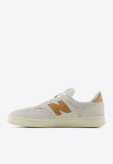 New Balance T500 Low-Top Sneakers in White with Brown White CT500CA