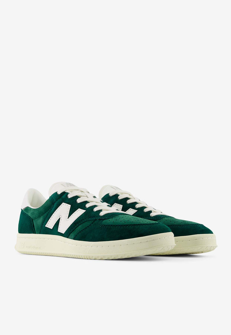 New Balance T500 Low-Top Sneakers in Marsh Green with Angora and Sea Salt CT500CH