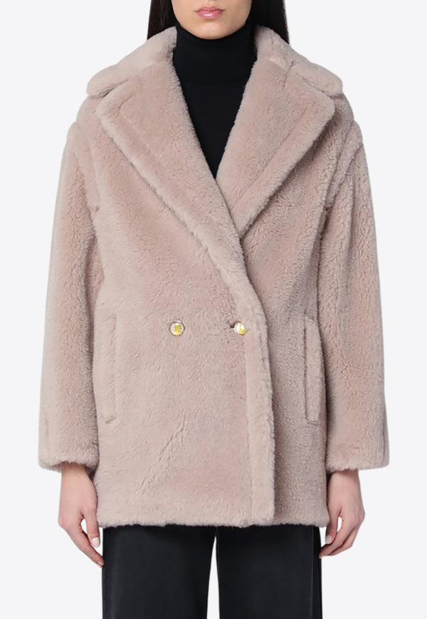 Max Mara Cuba Double-Breasted Teddy Coat Sand CUBAWO/Q_MAXM-002