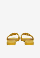 Dolce 
Gabbana DG Logo Rubber Slides Yellow CW2215 AN994 80204