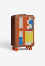 Rolling Mobility Suitcase in Hermès Pacific Print H Plume Canvas and Taurillon Regate leather