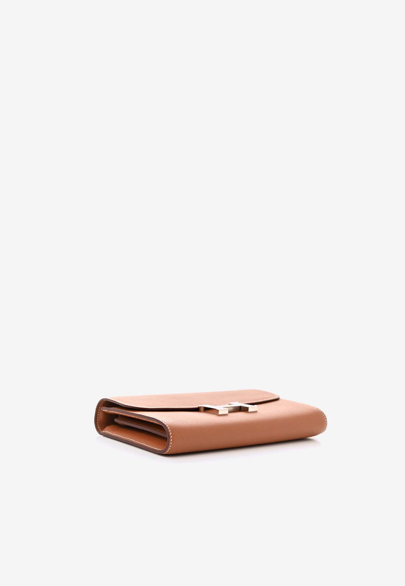 Hermès Constance Long Wallet To Go Cavale in Gold Evercolor Leather with Palladium Hardware