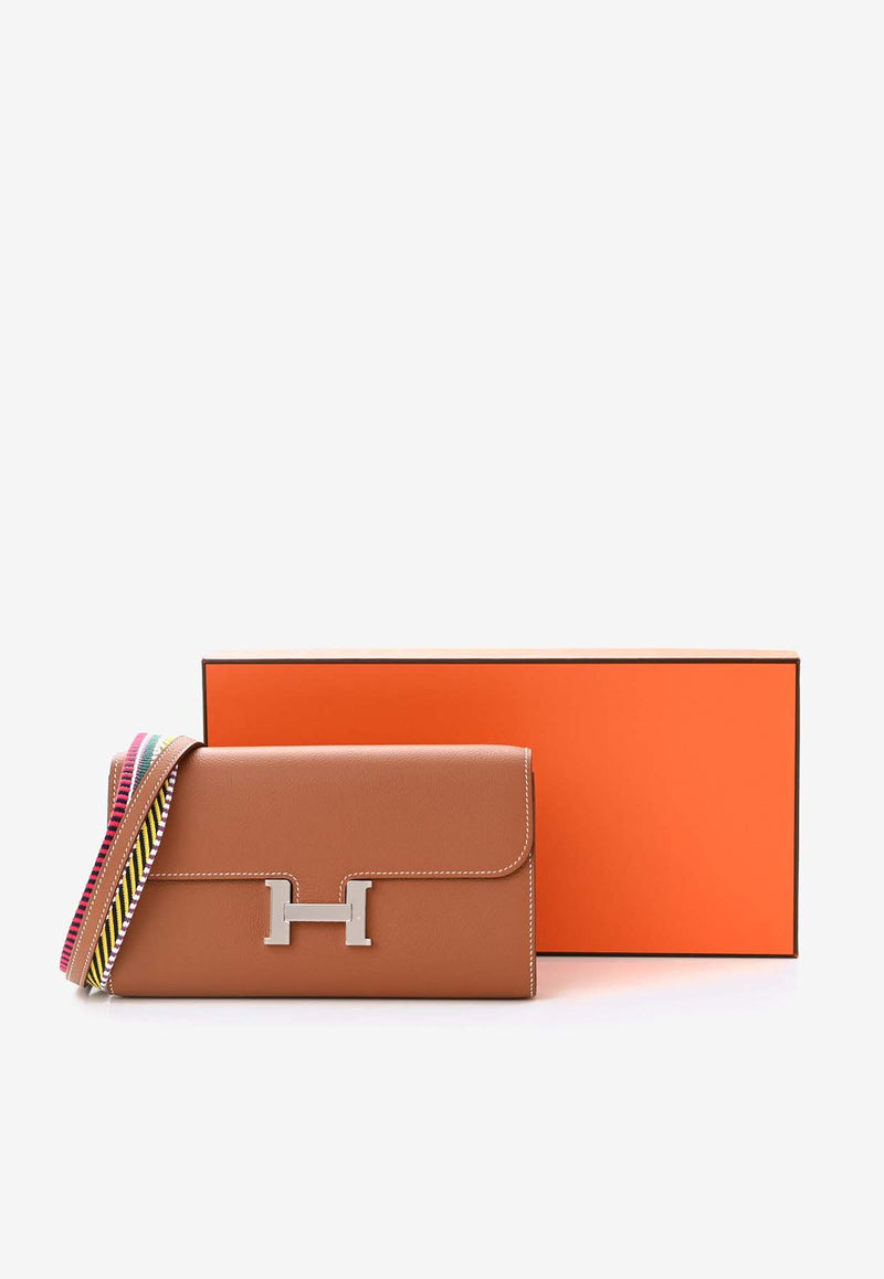 Hermès Constance Long Wallet To Go Cavale in Gold Evercolor Leather with Palladium Hardware