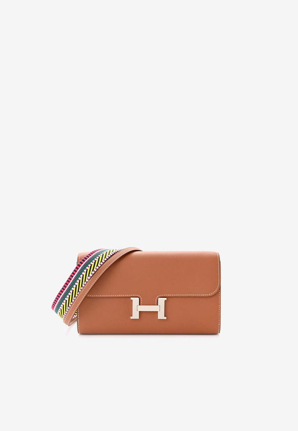 Hermès Constance Long Wallet To Go Cavale in Gold Evercolor Leather with Palladium Hardware