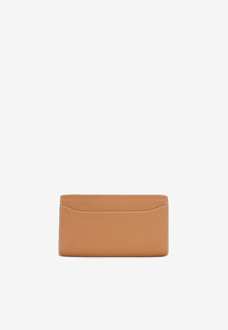 Hermès Constance To Go Wallet Cavale in Gold Evercolour with Palladium Hardware