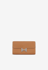 Hermès Constance To Go Wallet Cavale in Gold Evercolour with Palladium Hardware