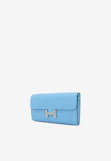 Hermès Constance To Go Wallet in Celeste Epsom with Palladium Hardware