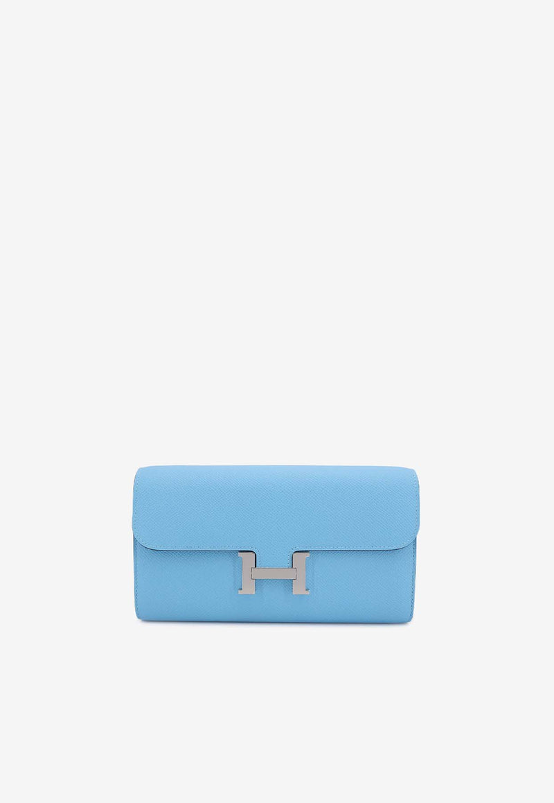 Hermès Constance To Go Wallet in Celeste Epsom with Palladium Hardware