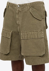 1989 Studio Washed-Out Cargo Shorts Green D0631CO/M_1989-MILGRE