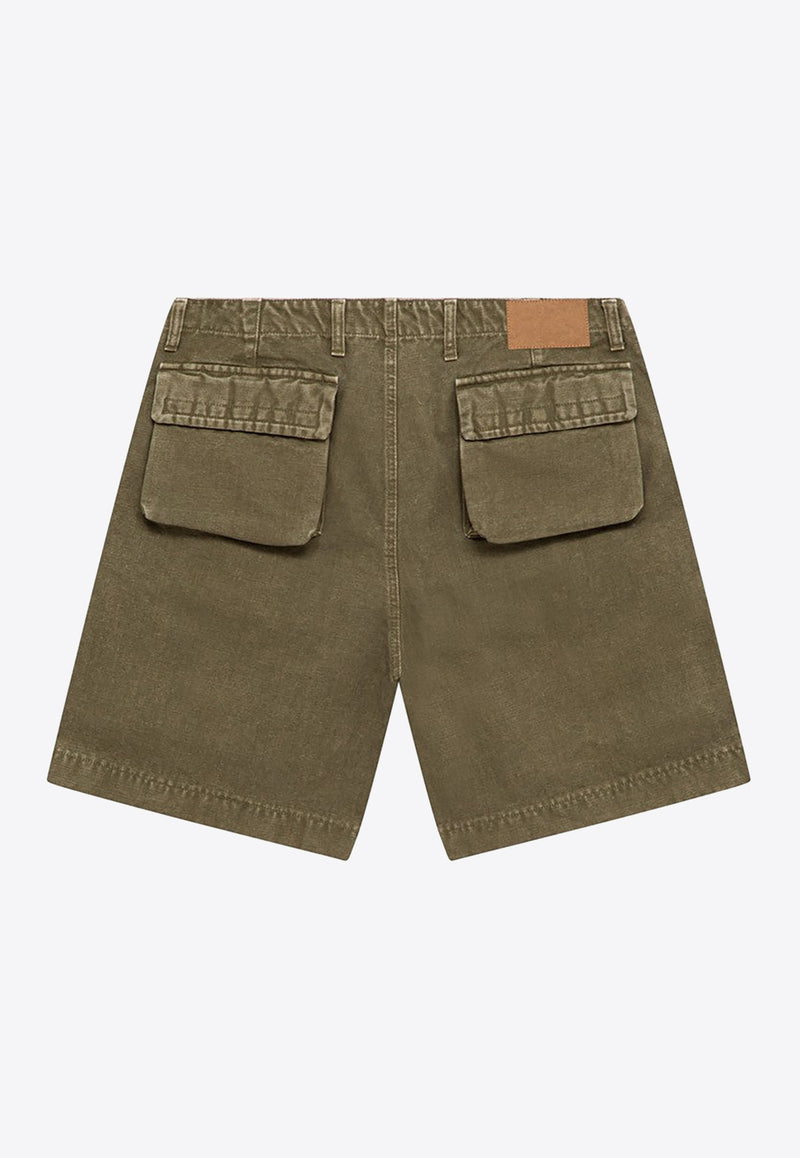 1989 Studio Washed-Out Cargo Shorts Green D0631CO/M_1989-MILGRE