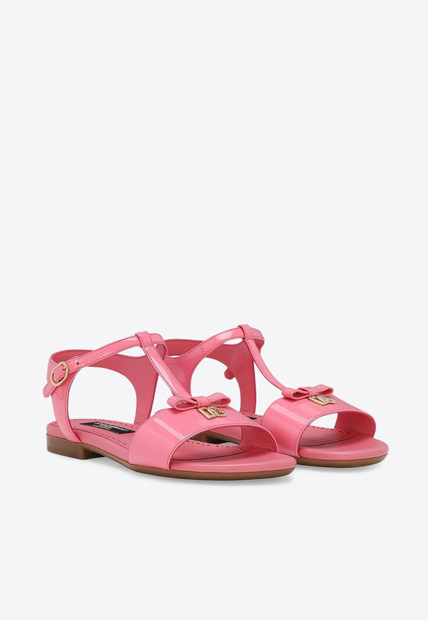 Dolce 
Gabbana Kids Girls DG Patent Leather Sandals D11155 A1328 80424 Pink