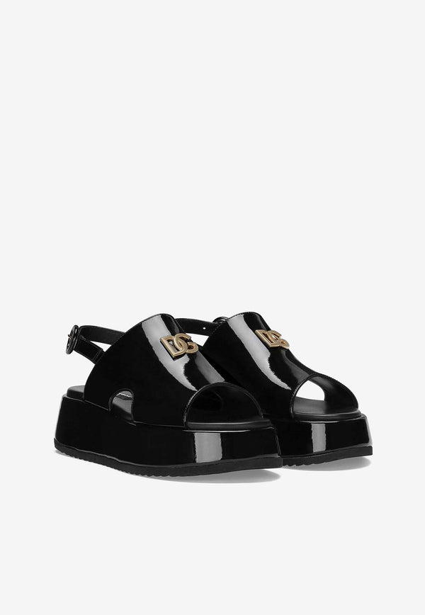 Dolce 
Gabbana Kids Girls Patent Leather Sandals D11229 A1328 80999 Black