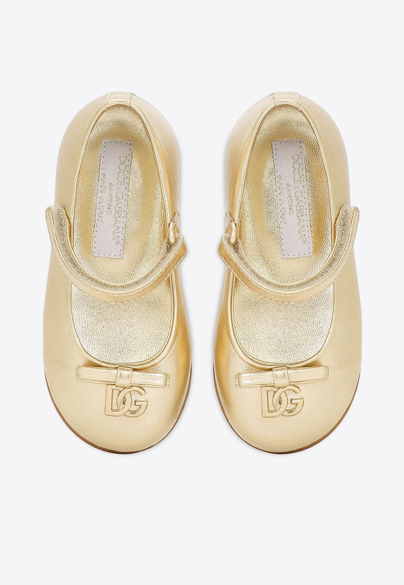 Dolce 
Gabbana Kids Baby Girls Nappa Leather Ballet Flats D20081 AJ133 87601 Gold