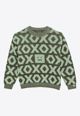 Acne Studios Kids Boys Logo Animation Knit Sweater Multicolor D60021WO/N_ACNE-DFR