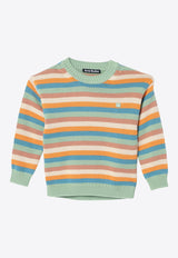 Acne Studios Kids Boys Face Patch Striped Sweater Multicolor D60024WO/P_ACNE-DQ8