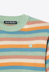 Acne Studios Kids Boys Face Patch Striped Sweater Multicolor D60024WO/P_ACNE-DQ8