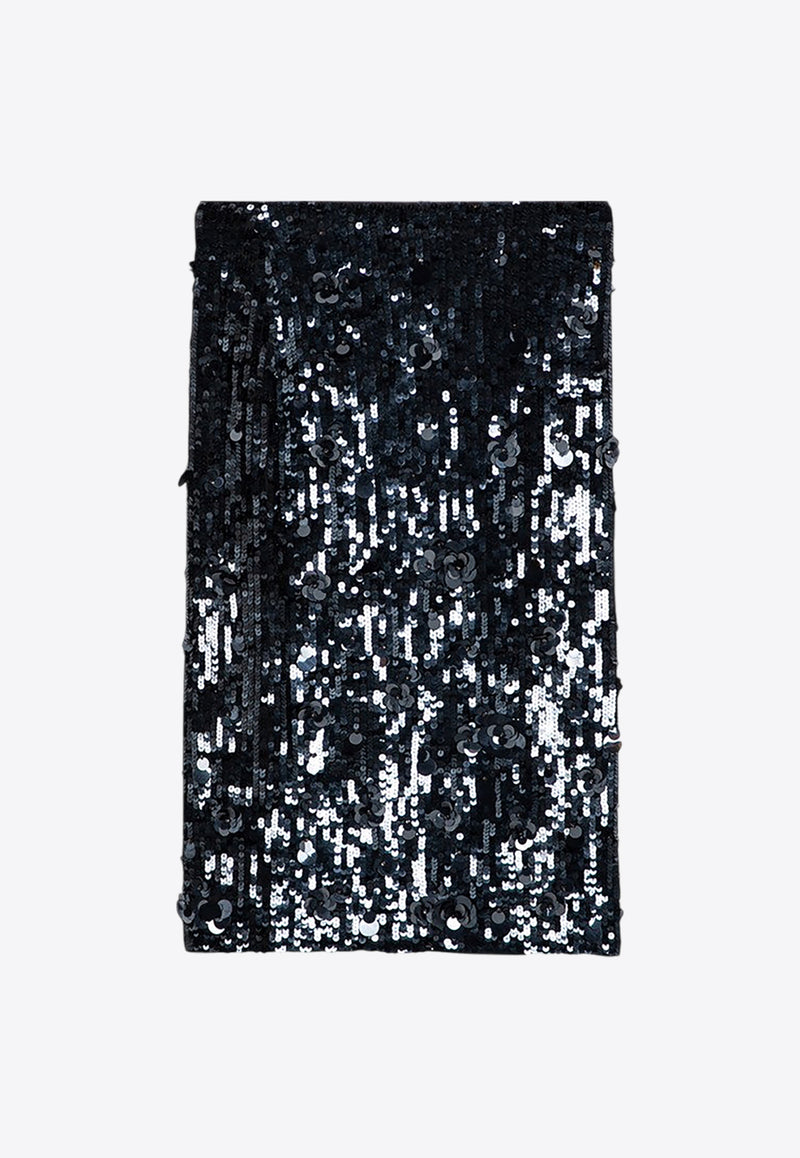 P.A.R.O.S.H Micro Sequin Embellished Midi Skirt Gray D620654PL/P_PAROS-037