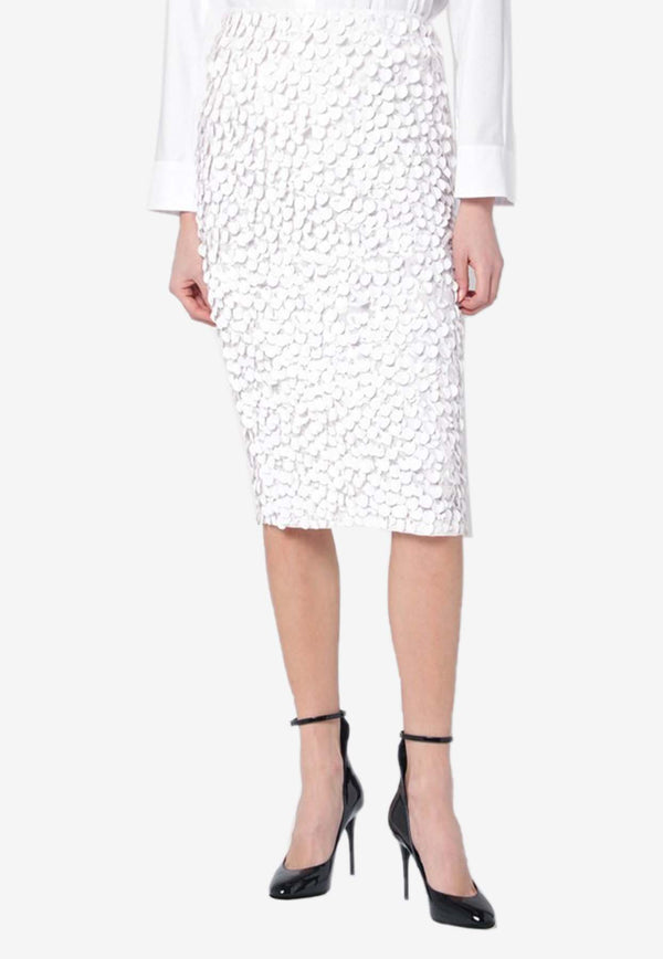 P.A.R.O.S.H Sequined Pencil Skirt White D620997PL/Q_PAROS-001