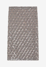 P.A.R.O.S.H Sequined Knee-Length Skirt Gray D621510PL/Q_PAROS-038