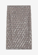 P.A.R.O.S.H Sequined Knee-Length Skirt Gray D621510PL/Q_PAROS-038