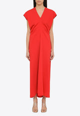 P.A.R.O.S.H Crêpe Midi Dress Red D725288PL/O_PAROS-009