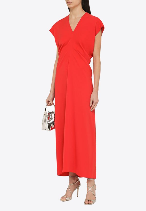 P.A.R.O.S.H Crêpe Midi Dress Red D725288PL/O_PAROS-009