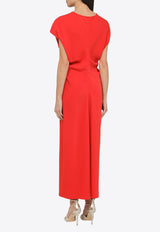 P.A.R.O.S.H Crêpe Midi Dress Red D725288PL/O_PAROS-009