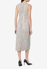 P.A.R.O.S.H Floral Lace Midi Dress Gray D726018CO/Q_PAROS-038