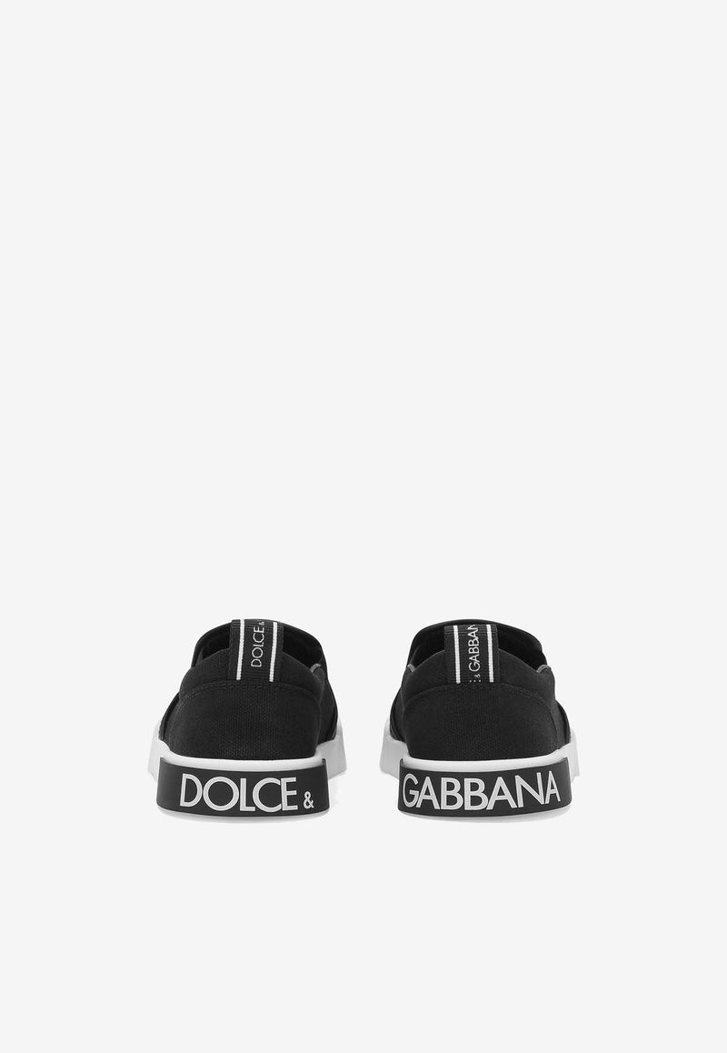 Dolce 
Gabbana Kids Boys Portofino Slip-On Sneakers DA0996 A4135 80999 Black