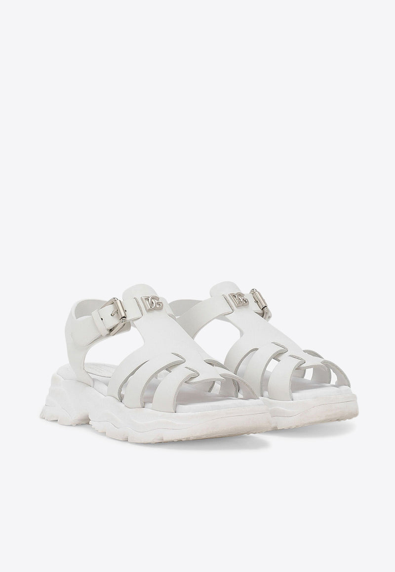 Dolce 
Gabbana Kids Boys Logo Sandals DA5204 AB097 80001 White