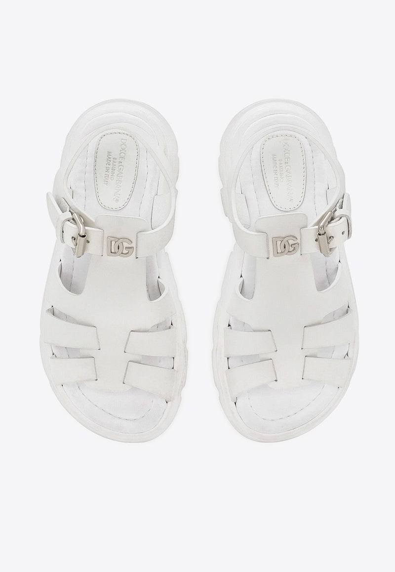 Dolce 
Gabbana Kids Boys Logo Sandals DA5204 AB097 80001 White