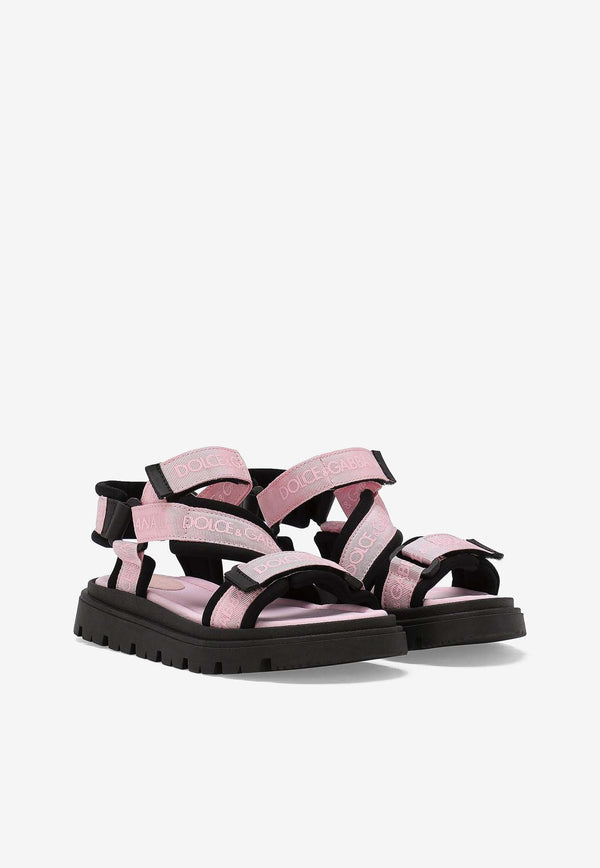 Dolce 
Gabbana Kids Boys Logo Grosgrain Sandals DA5205 AB028 8B400 Pink