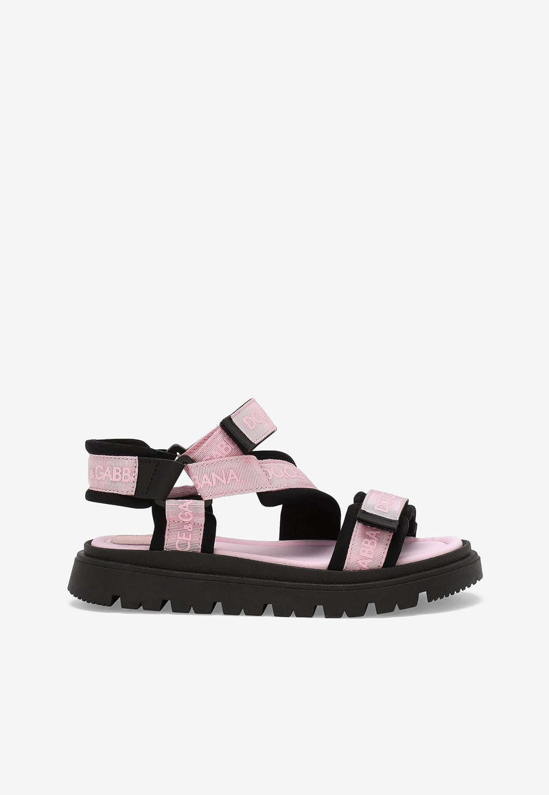 Dolce 
Gabbana Kids Boys Logo Grosgrain Sandals DA5205 AB028 8B400 Pink