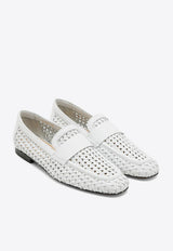 Doucal
s Woven Leather Loafers White DD8686MAENUZ246/O_DOUCA-NW00