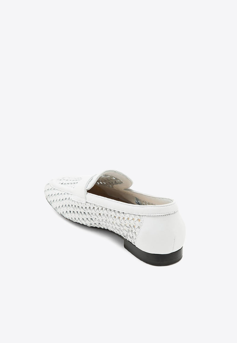 Doucal
s Woven Leather Loafers White DD8686MAENUZ246/O_DOUCA-NW00