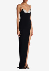 Balmain Crystal Embellished Gown Black DF1RN00791KGBLACK