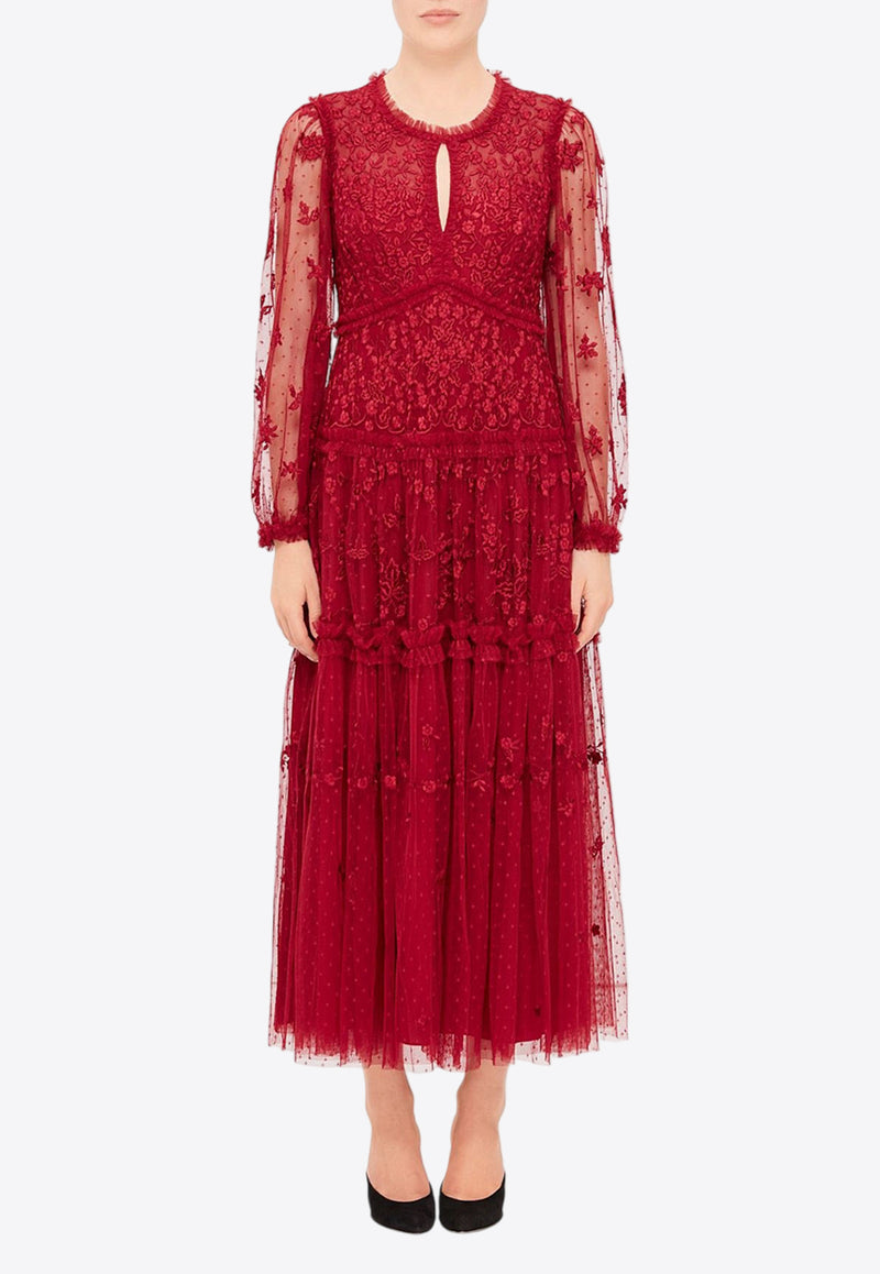 Needle 
Thread Autumn Lace Midi Dress Red DG-LS-27-RCR25-REDRED