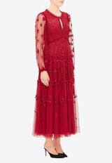 Needle 
Thread Autumn Lace Midi Dress Red DG-LS-27-RCR25-REDRED