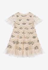 Needle 
Thread Kids Girls Daisy Wave Sequined Dress Beige DG-SS-08-KCR25-DUSBEIGE