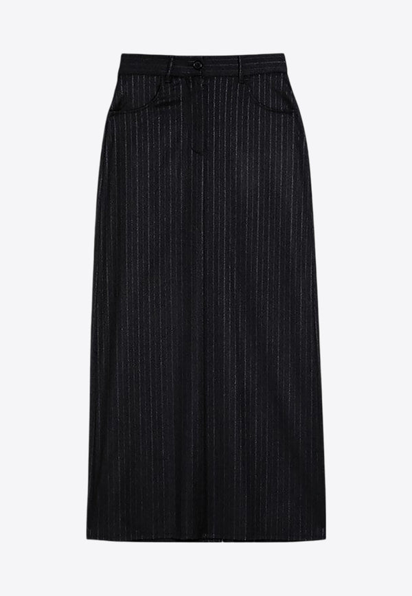 Department 5 Pinstripe Wool-Blend Midi Skirt Gray DG0372TS0167/P_DEPAR-927