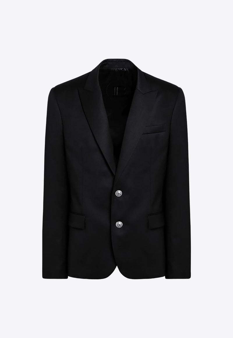 Balmain Single-Breasted Wool Blazer Black DH1SI315WB12/P_BALMA-0PA