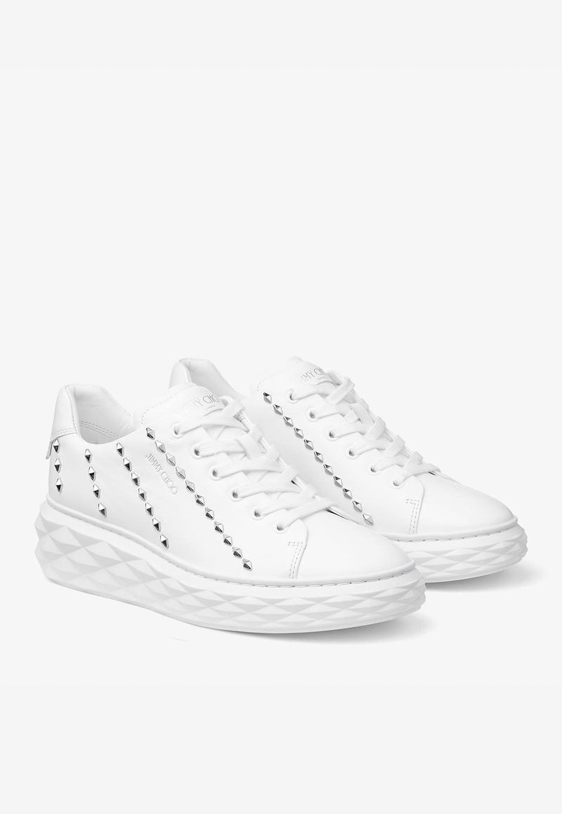 Jimmy Choo Diamond Light Maxi Low-Top Sneakers with Studs DIAMND LGHT MX F AQF v WHITE/SILVER