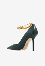 Jimmy Choo Diamond Talura 100 Pumps in Calf Leather DIAMOND TALURA100CLF DARK GREEN