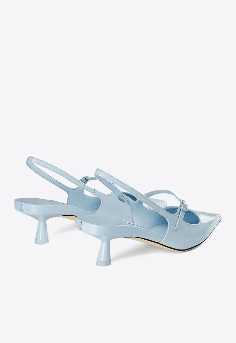 Jimmy Choo Didi 45 Pointed Pumps in Patent Leather DIDI 45 PAT ICE BLUE