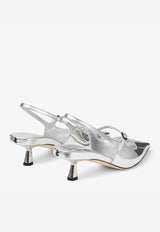 Jimmy Choo Didi 45 Pointed Pumps in Metallic Leather DIDI 45 QUI SILVER