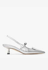 Jimmy Choo Didi 45 Pointed Pumps in Metallic Leather DIDI 45 QUI SILVER